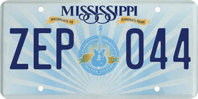 MS license plate ZEP044