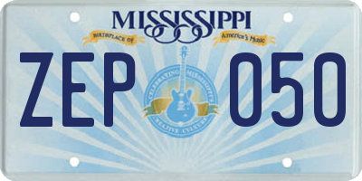 MS license plate ZEP050