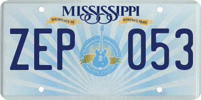MS license plate ZEP053