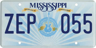 MS license plate ZEP055