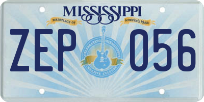 MS license plate ZEP056