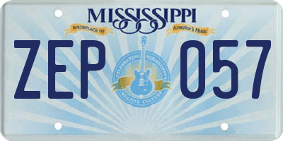 MS license plate ZEP057
