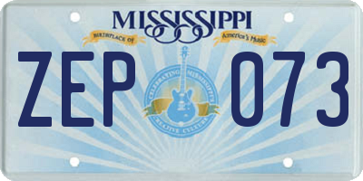 MS license plate ZEP073