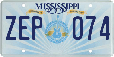 MS license plate ZEP074