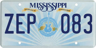 MS license plate ZEP083