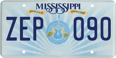 MS license plate ZEP090