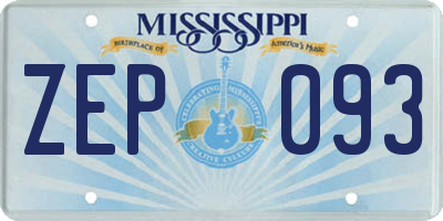 MS license plate ZEP093