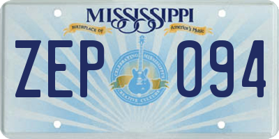 MS license plate ZEP094