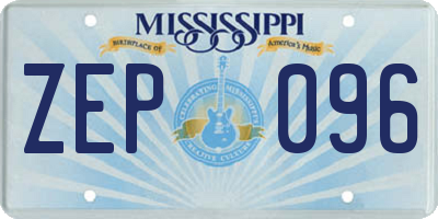 MS license plate ZEP096