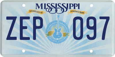 MS license plate ZEP097