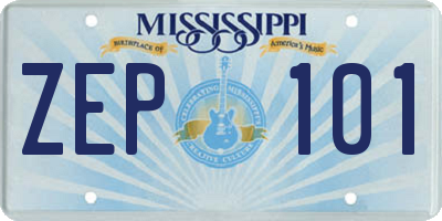 MS license plate ZEP101