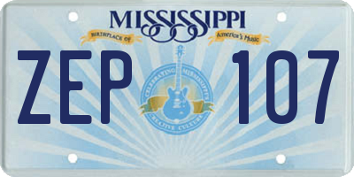 MS license plate ZEP107