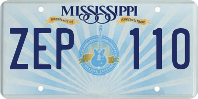 MS license plate ZEP110