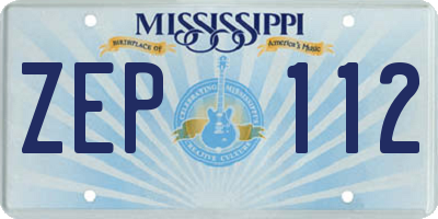 MS license plate ZEP112