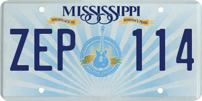 MS license plate ZEP114