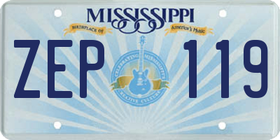 MS license plate ZEP119
