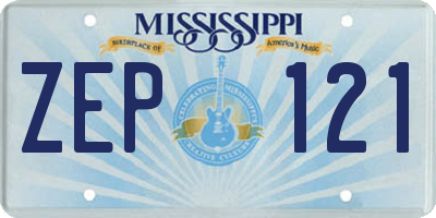 MS license plate ZEP121