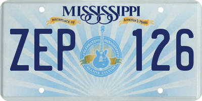 MS license plate ZEP126