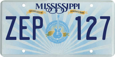 MS license plate ZEP127
