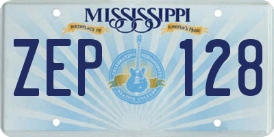 MS license plate ZEP128