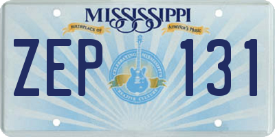 MS license plate ZEP131