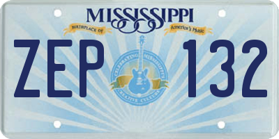 MS license plate ZEP132