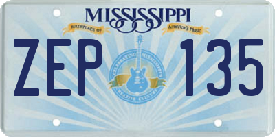 MS license plate ZEP135