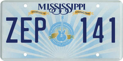 MS license plate ZEP141