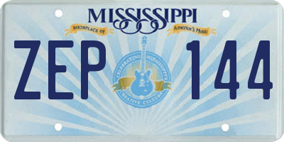 MS license plate ZEP144