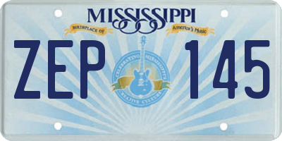 MS license plate ZEP145