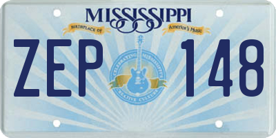 MS license plate ZEP148
