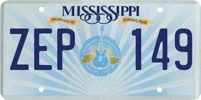 MS license plate ZEP149