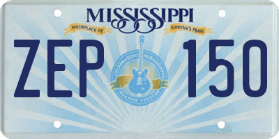 MS license plate ZEP150