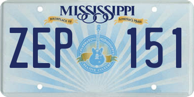 MS license plate ZEP151