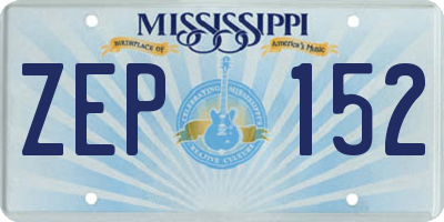 MS license plate ZEP152