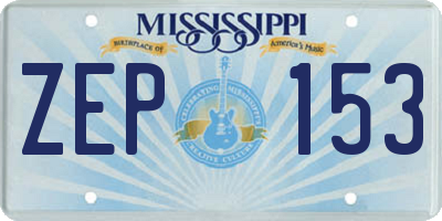 MS license plate ZEP153