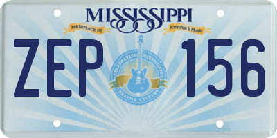 MS license plate ZEP156