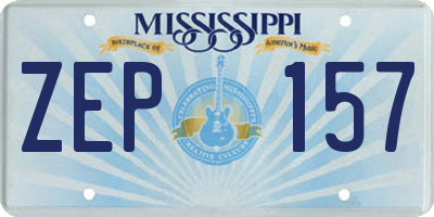 MS license plate ZEP157