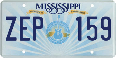 MS license plate ZEP159