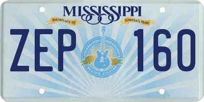 MS license plate ZEP160