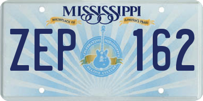 MS license plate ZEP162