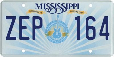 MS license plate ZEP164