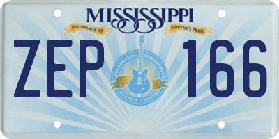MS license plate ZEP166