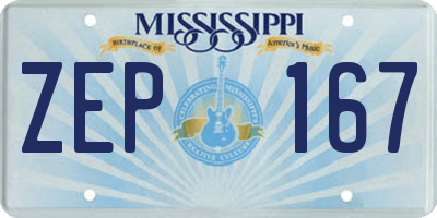 MS license plate ZEP167