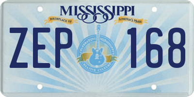 MS license plate ZEP168