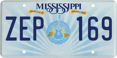 MS license plate ZEP169
