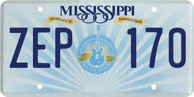 MS license plate ZEP170