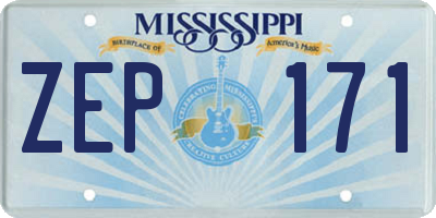 MS license plate ZEP171