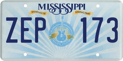 MS license plate ZEP173