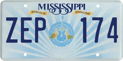 MS license plate ZEP174